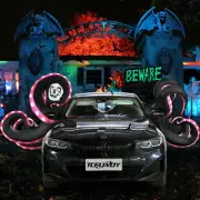 12FT Halloween Inflatable Octopus Tentacles Out from Window 8 Scary Octopus Legs