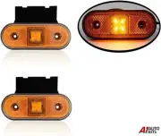 2x 12V 24V LED Orange Amber Side Marker Board Lights With Brackets High Quality