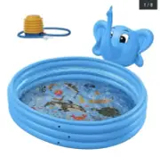 Blue Elephant Inflatable Sprinkler Kiddie Pool