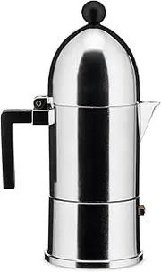 Alessi A9095/3 B La Cupola - Design Espresso Coffee Maker, Aluminum and Thermoplastic Resin, 3 Cups, Black Handle