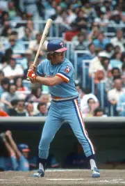 Jeff Burroughs Texas Rangers bats v the New York Yankees at a Maj- 1976 Photo 2
