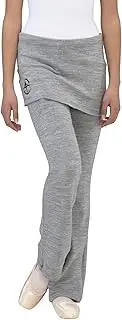 [Wearmoi] Wear Moi UTAM8GRE Ballet Warm-Up Pants, Girls, Fold-Over Waist, Boot Cut, Knit Material (8-10 Years), Gray