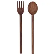 STOCKHOLM 2025 2-piece serving set, walnut, 31 cm