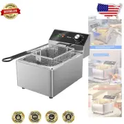Versatile Stainless Steel Deep Fryer - 1800W with Safety Shut-Off for Home Chefs