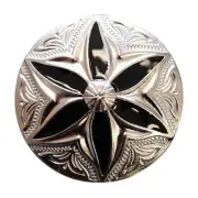 67HS Set Of 32 Western Screw Back Concho Round Floral Inlay Bling Saddle