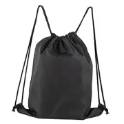 Drawstring Backpack String Bags Waterproof DIY Sports Gym Black (Upgraded)