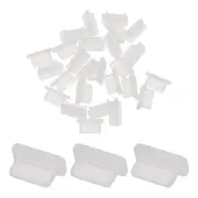 25pcs USB Type C Port Plugs Covers Caps Silicone Anti Dust Protector, Clear