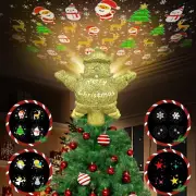 Christmas Tree Toppers Lighted with Projected Patterns, Christmas Star Tree Topp
