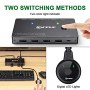 2 Port HDMI DHDMI USB KVM Switch 4X2 4K@60Hz Switcher Dual Monitors 2 Computers