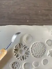 10 handmade Ceramic-polymer clay Pottery Stamping Tools-Daisy-swirl-polka dots