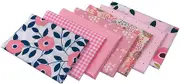 7PCS 25cmX25cm Pink Cotton Patchwork Fabric Bundle Squares Quilting Scrapbooking Sewing Art Craft Beds Curtains Pillows Pajamas Making Fabric