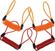 HANABASS 4Pcs Outdoor Security Cable Reminder Rope for Motorcycle Bike Disc Brake Lock Durable Wire Spring Reminder for Helmet and Baggage