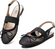 [Trary] Mary Jane Shoes Women- Ballet Flats Shoes for Women- Slingback Flats for Women Dressy- Bow Mary Jane Flat Shoes