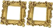BESTOYARD 2pcs Vintage Miniature Photo Frames Resin Crafts for Doll House Decor Elegant Design for Phone Case Decoration Safe and Sturdy Material for DIY Projects