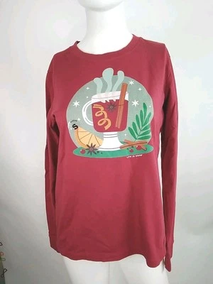 Life is Good Women Long Sleeve Crusher Tee Mulled Wine Red Small 152060