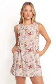 [PUP51] Zoe Mini Dress - Mirabelle Floral XS light pink