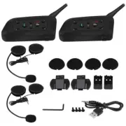 2X V6 1200M INTERCOM BLUETOOTH MOTORCYCLE HELMET INTERPHONE HEADSET FOR 6 RIDERS