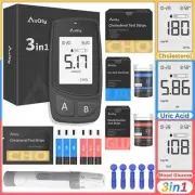 Uric Acid Blood Glucose Meter and Test Strip Blood Sugar Glucometer Monitor New