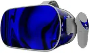 Skin Wrap for Oculus Go Liquid Metal Chrome Royal Blue