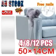 4/8/12PCS Cat Sofa Scratch Guard Furniture Walls Pet Couch Protector + Pins ZR