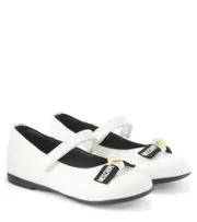 [Moschino Kids] Moschino Kids Patent leather ballet flats UK 5 white