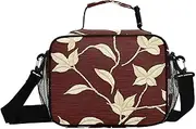 Leaf Yellow Red Insulated Lunch Box for Women Men - Ideal for Work, Picnics - Includes Adjustable Shoulder Strap