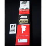 Feather hi-stainless platinum double edge men razor blades shaving (red box)