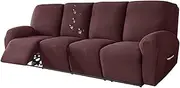 Waterproof Recliner Chair Covers - Jacquard Stretch Slipcover for Lazy Boy Reclining Sofa - 4-Piece Set with Pocket Armchair Covers for Kids Pets Dog Cat - Protection