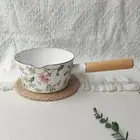 Small Enamel Milk Pot Butter Melting Pot for Home Stove Top Induction Cooker