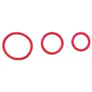 Spartacus Rubber Cock Ring Set - Red Pack of 3