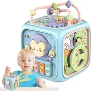 Kids Drum Toy,Toddler Learning Toy Portable Musical Drum - Activity Center Cube for 18 Months Sensory Development Learning Toy