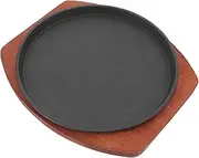 Cabilock Cast Iron Grill Pan Round Griddle for Home Use Frying Pan and Even Heating for Indoor Grill Easy to Clean for Family Gathering