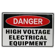 Warning Danger High Voltage Sign Electrical Equipment 200x 300mm Metal Al Safe