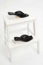 Black Woven Perspex Heels - Size 7, Women's Trial Accs