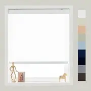 FOIRESOFT Cordless Custom Light Filtering Roller Shades [White, W 32 x H 48 inch] Glare Reduce Soften Natural Light Windows Blinds for Day and Night Privacy & UV Protection, Home Office Patio Door