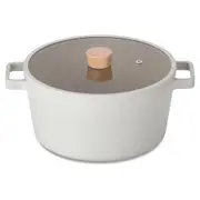 Neoflam Fika 26cm Stockpot Induction with Silicon Rim Glass lid