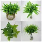 Home Wedding Decor Office Artificial Plant Fake Leaf Green Grass Foliage Bush