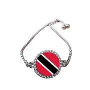 Trinidad And Tobago Silver Colour Bracelet With Diamantes And Gift Box