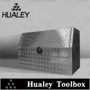 ?1400x600Dx850Hmm Aluminium Half Door Toolbox - 2.5mm Checker Plate Heavy-Duty