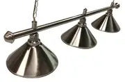 Pool Snooker Billiard Table Lighting - Brushed Stainless Light (3 x Brushed Shades) 61 Inch
