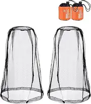2 Pack Head Net Face Mesh Head Cover for Outdoor Lovers Protect from Fly Screen Mosquito Gnat and Other Flies (Regular Size, Black)