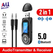 USB Bluetooth 5.0 Transmitter Receiver Audio Adapter AUX 3.5mm TV CAR PC Speaker