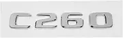 SCPCKZETZN ABS Car Tail Letterd Sticker Fit for Mercedes Fit for Benz C250 C260 C300 C320 C350 C500 C550 C Class Rear Trunk 3D Emblem Badge Decals(C260-Silver)