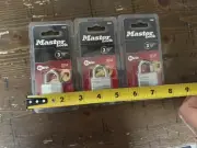 Master Lock 1-1/8 In. Steel Padlock Security Level 3 (7KAD) 2 Keys (Lot Of 3)