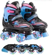 2 in 1 Combo, Kids Roller Skates | Inline Skates - Interchangeable LED Light up