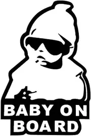 Baby on Board Sticker for Car, Funny Baby Safety Car Signs, Adhesive/Removable/Reflective/Waterproof, Cute Safety Caution Decal, No Need for Magnet or Suction Cup (1PC)