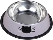 Perfk Stainless Steel Cats Dog Bowl Easy to Clean Feeding Dish Anti Slip Metal Nonslip Lightweight Portable Pet Bowl for Cats Puppy, Gray