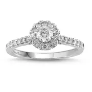 Love by Michelle Beville Halo Solitaire Ring with 0.65ct of Diamonds in 18kt White Gold