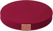 (16x2, Burgundy Round) - Shinnwa Polyester Supper Soft Cushion Round Memory Foam Seat Cushion Short Plush Lumbar Support Pillow Home Office Chair Pad Red 41cm