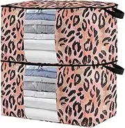 sanluoli 60L 2 Pack Shoe Organizer Under Bed with Reinforced Handles, clear window Clothing Closet Storage